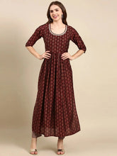 Women's Burgundy Printed Kurta SetKC-1008-Burgundy